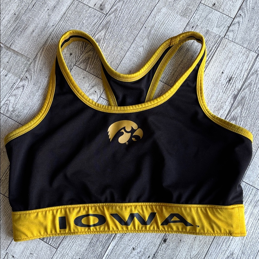 Sports Bra Iowa Hawkeyes Black Vintage Seamless Racerback‎ Top size small